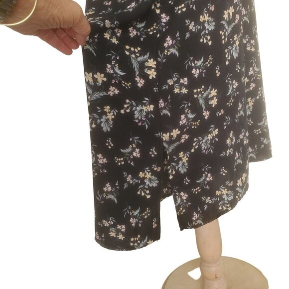 Rope Picnic Strappy Open Back Maxi Dress Black Floral Rayon Women Size 38/Small - Picture 5 of 8